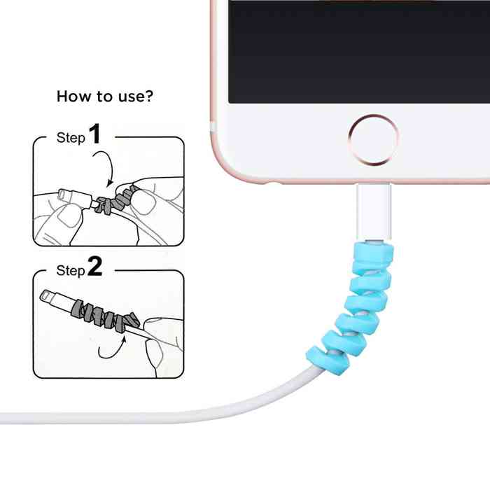 Cable Protector Silicone Bobbin Winder Wire Cord Organizer Cover For Apple Iphone USB Charger Cable Cord 4 Pcs